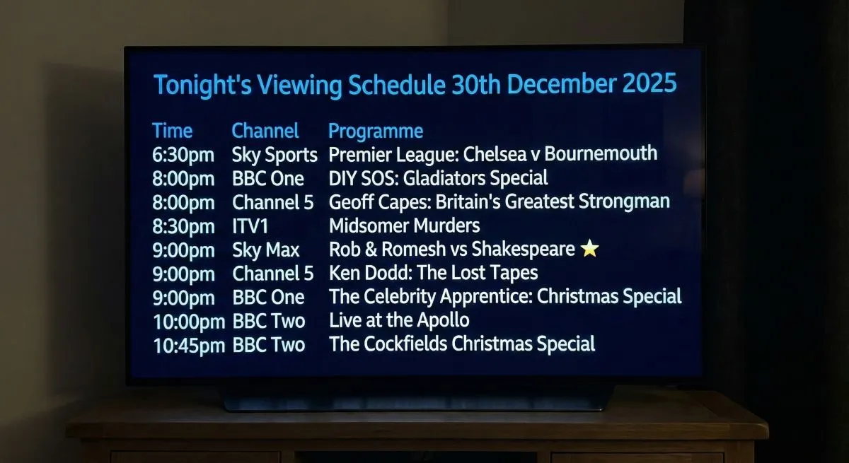 What's On TV Tonight: Tuesday 30th December 2025