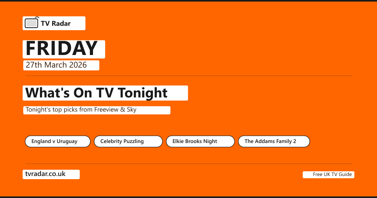 What's On TV Tonight Friday 27 March 2026